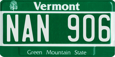 VT license plate NAN906