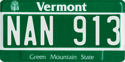 VT license plate NAN913