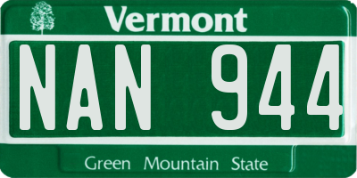 VT license plate NAN944