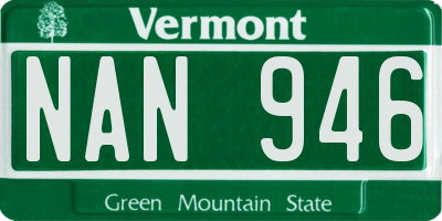 VT license plate NAN946