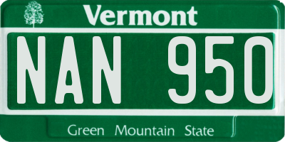 VT license plate NAN950