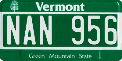 VT license plate NAN956