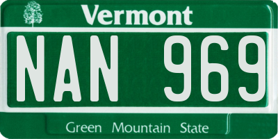 VT license plate NAN969