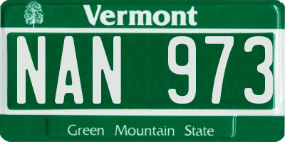 VT license plate NAN973