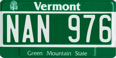VT license plate NAN976