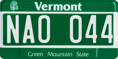 VT license plate NAO044