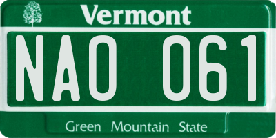 VT license plate NAO061
