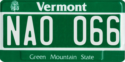 VT license plate NAO066