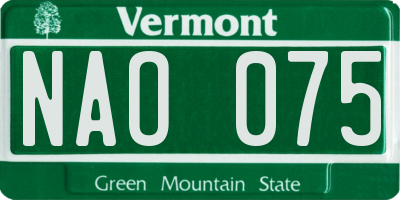 VT license plate NAO075