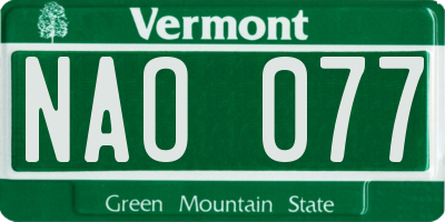 VT license plate NAO077