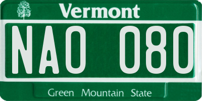 VT license plate NAO080