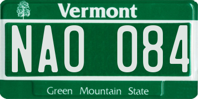 VT license plate NAO084