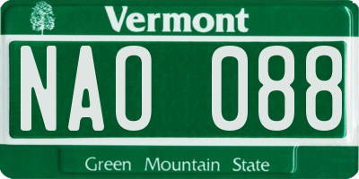 VT license plate NAO088
