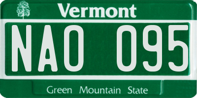 VT license plate NAO095