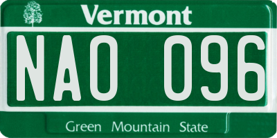 VT license plate NAO096