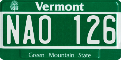 VT license plate NAO126