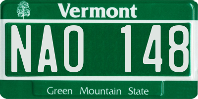 VT license plate NAO148