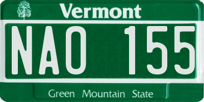 VT license plate NAO155