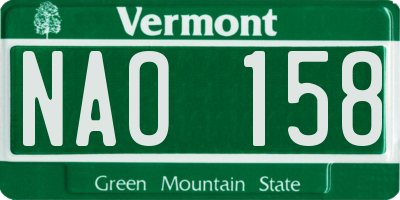 VT license plate NAO158