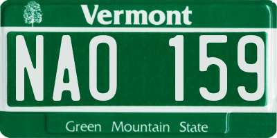 VT license plate NAO159