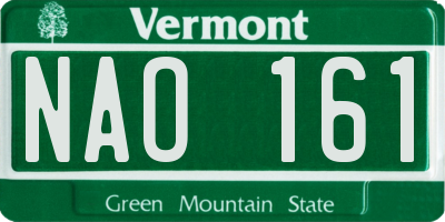 VT license plate NAO161