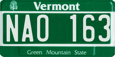 VT license plate NAO163