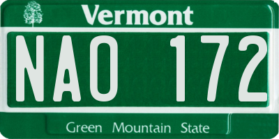 VT license plate NAO172