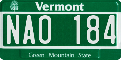 VT license plate NAO184