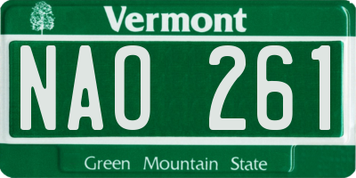VT license plate NAO261