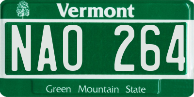 VT license plate NAO264