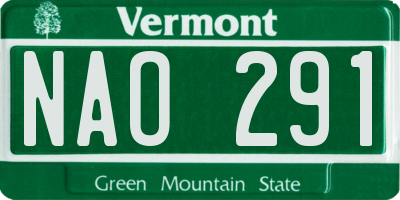 VT license plate NAO291