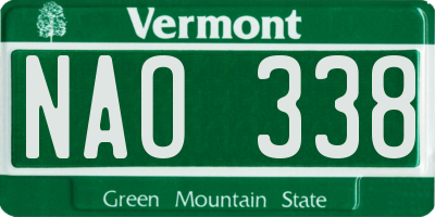 VT license plate NAO338