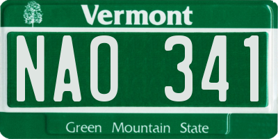 VT license plate NAO341