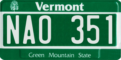 VT license plate NAO351