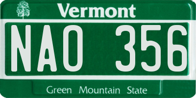 VT license plate NAO356
