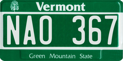 VT license plate NAO367