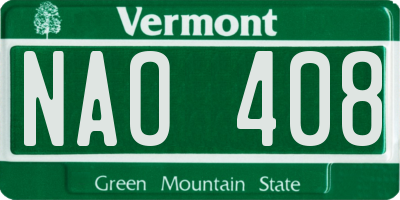 VT license plate NAO408