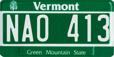 VT license plate NAO413
