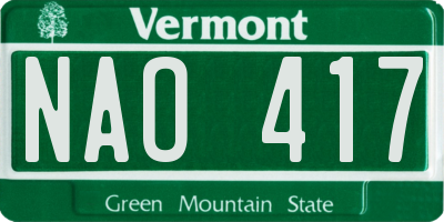 VT license plate NAO417