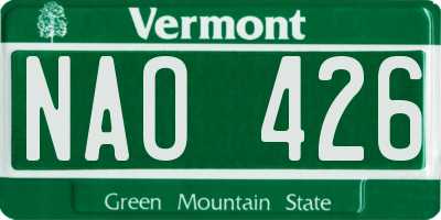 VT license plate NAO426