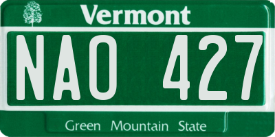 VT license plate NAO427