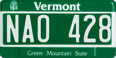 VT license plate NAO428
