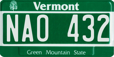 VT license plate NAO432