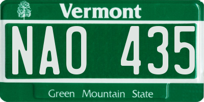 VT license plate NAO435
