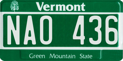 VT license plate NAO436