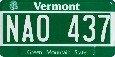 VT license plate NAO437