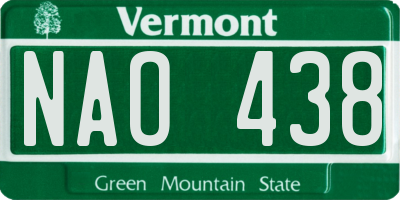 VT license plate NAO438