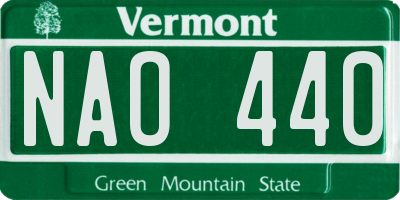 VT license plate NAO440