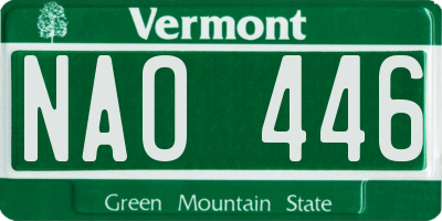 VT license plate NAO446