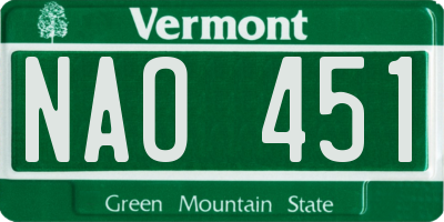 VT license plate NAO451